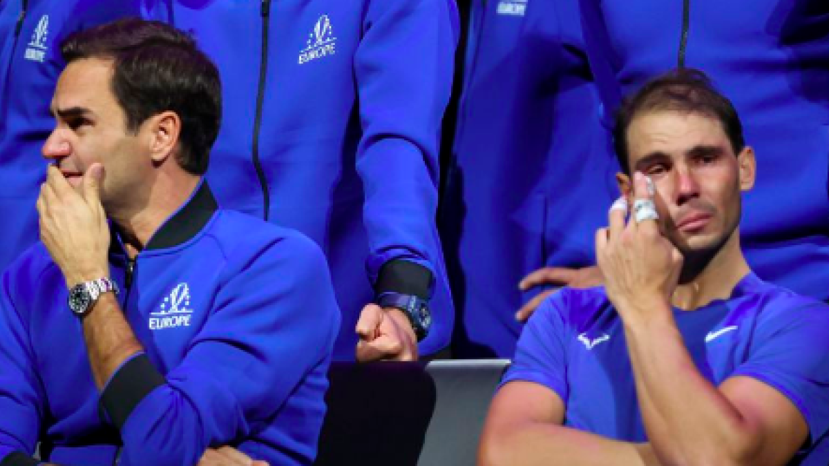 Roger Federer y Rafa Nadal en la última Laver Cup. Fuente: Getty