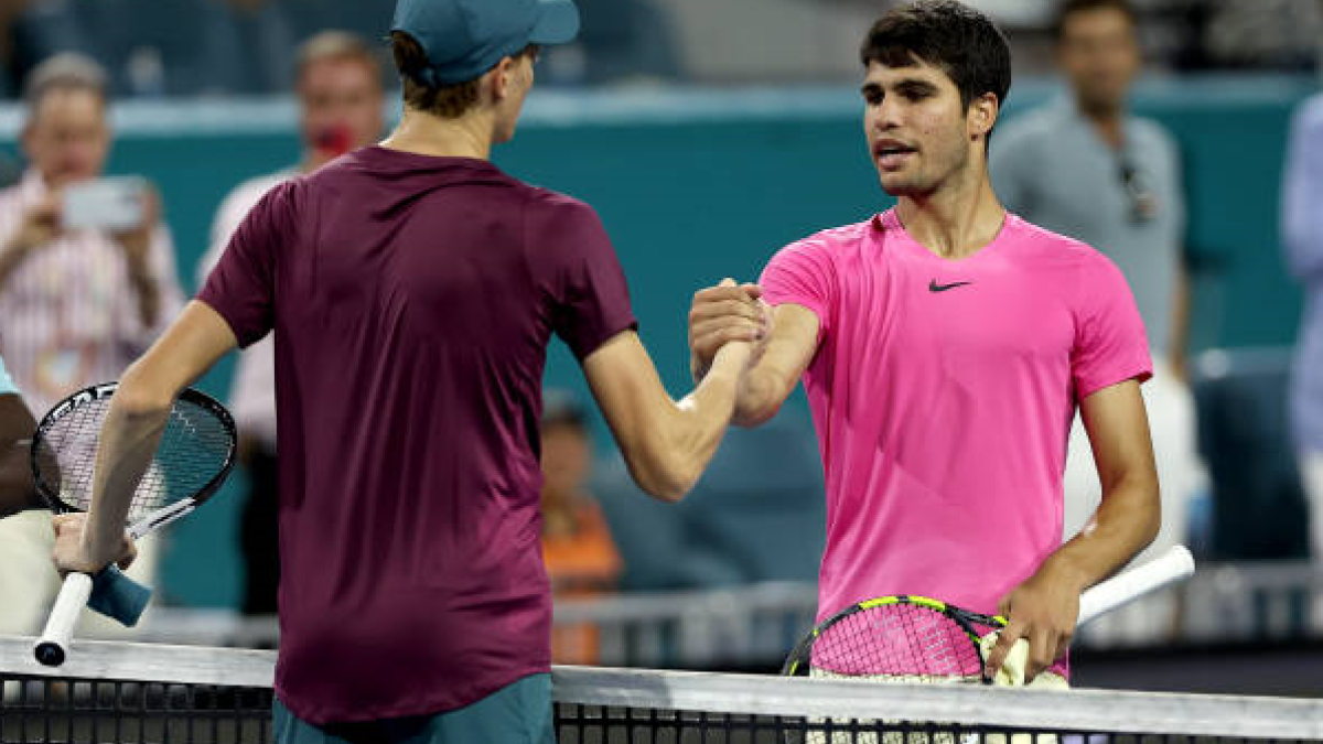 Sinner y Alcaraz en el Miami Open 2023. Foto: getty