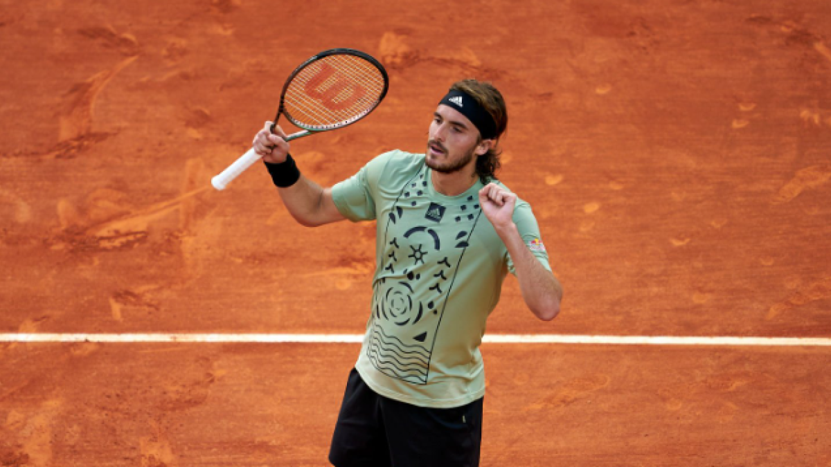 Stefanos Tsitsipas en el Masters 1000 de Montecarlo 2022. Foto: Getty