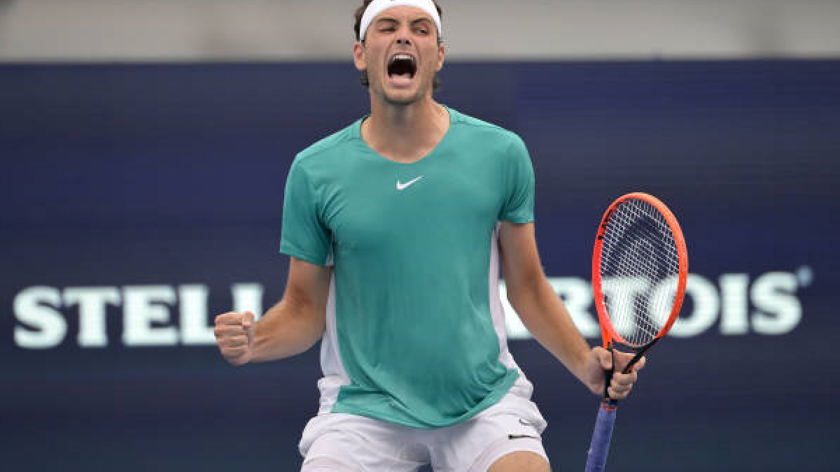 Taylor Fritz en el Ultimate Tennis Showdown 2023. Foto: getty