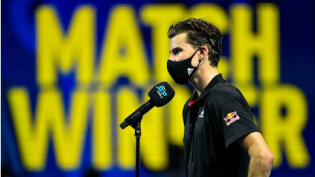 Dominic Thiem tras tumbar a Nadal. Fuente: Getty