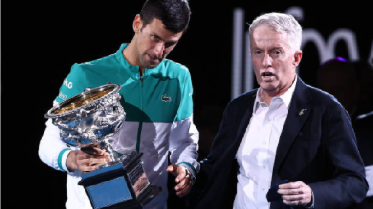 Craig Tiley junto a Novak Djokovic. Fuente: Getty