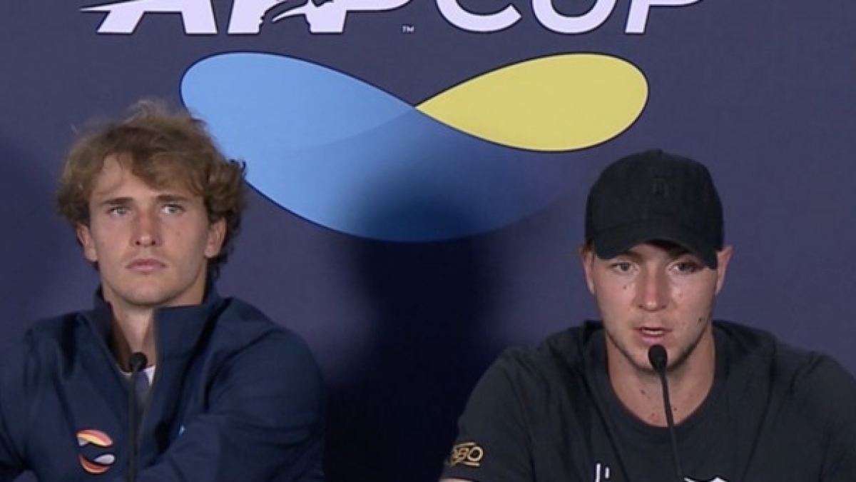 Zverev y Struff en ruda de prensa. Fuente: Twitter
