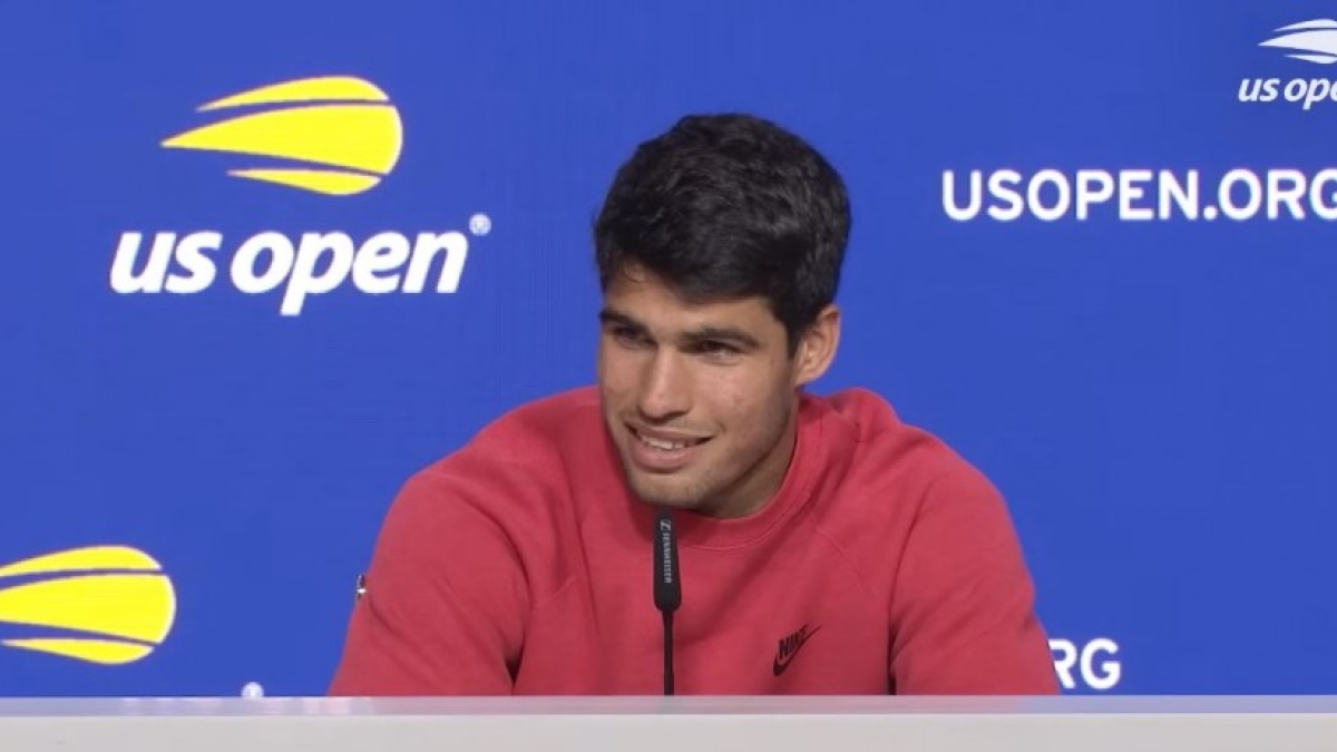 Alcaraz revela cómo se siente físicamente y el porqué de su vendaje en las piernas. Foto: US Open.
