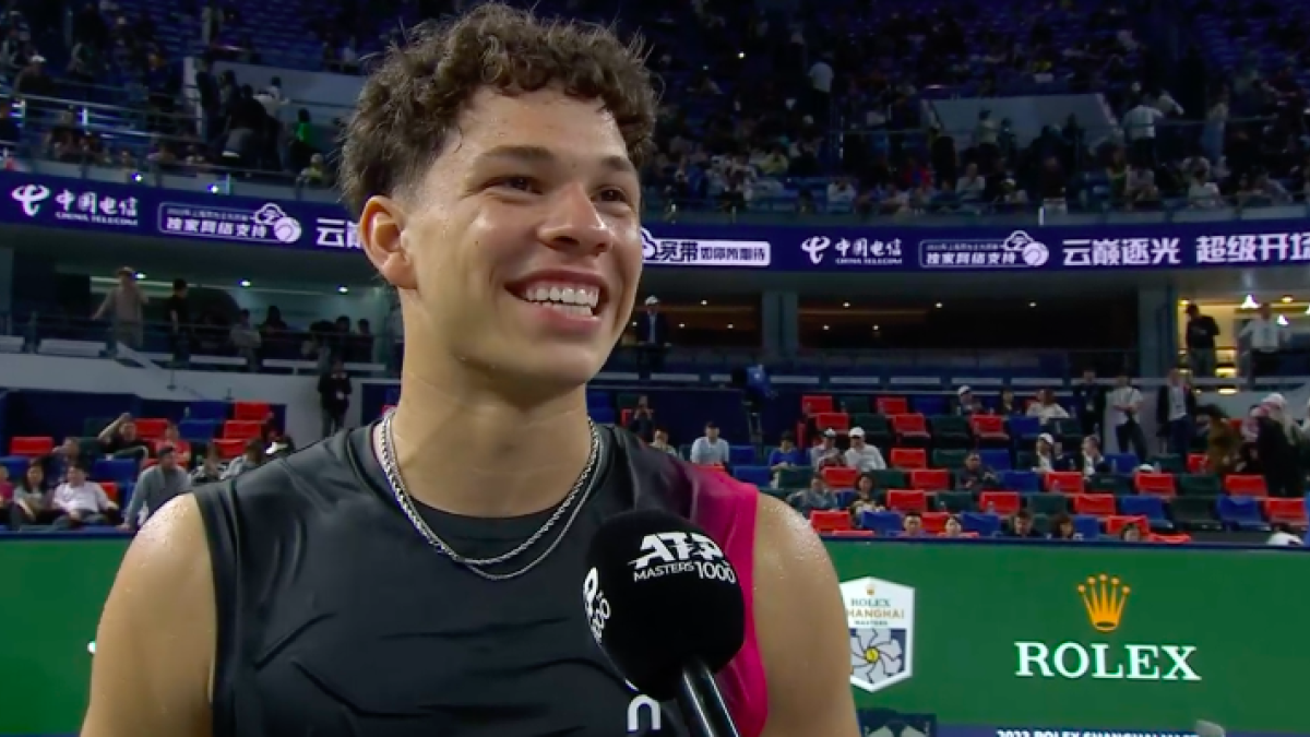 Ben Shelton en Shanghái. Fuente: TennisTV