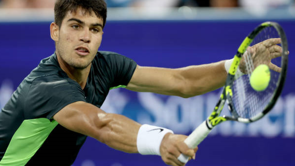 Carlos Alcaraz en el ATP de Cincinnati 2023. Foto: getty