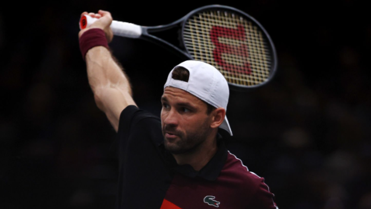 Grigor Dimitrov vence a Stefanos Tsitsipas en el ATP Rolex Paris Masters 2023. Foto: Getty