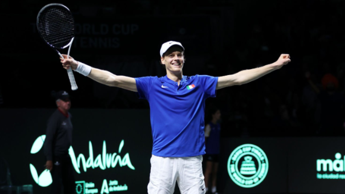 Jannik Sinner en la Copa Davis 2023. Foto: Getty