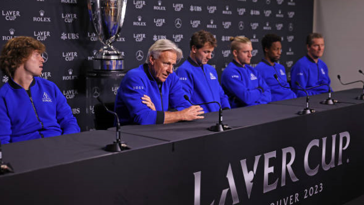 Rueda de prensa del Team Europa en la Laver Cup 2023. Foto: getty