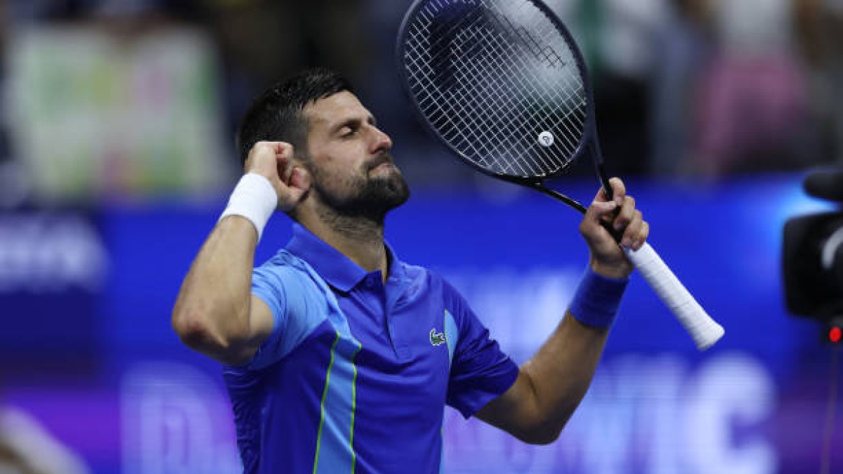 Novak Djokovic, alegría debut US Open 2023. Foto: gettyimages