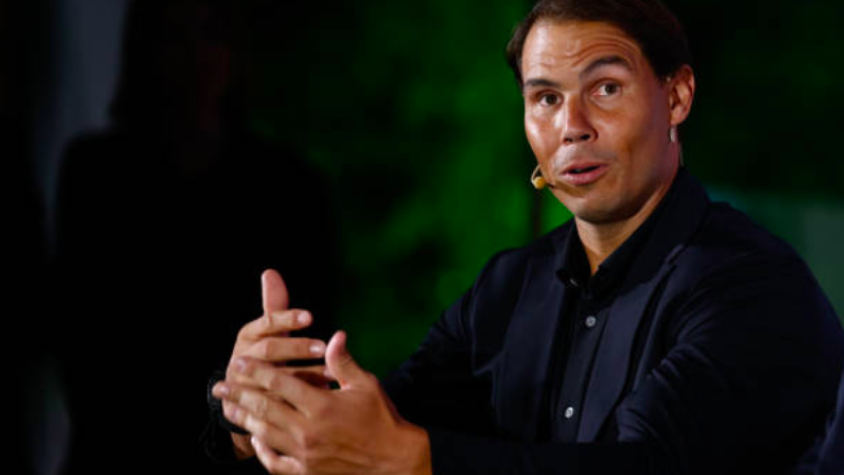 Rafael Nadal durante su última charla. Fuente: Getty