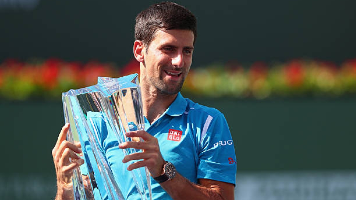 Novak Djokovic, con su último cetro en Indian Wells, 2016. Fuente: Getty