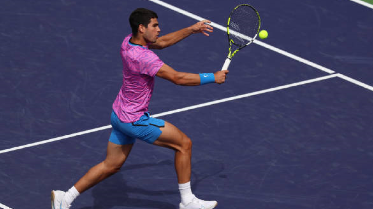 Carlos Alcaraz en Indian Wells 2024. Foto: getty