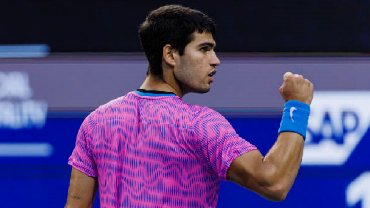 Carlos Alcaraz en el Miami Open 2024. Foto: getty