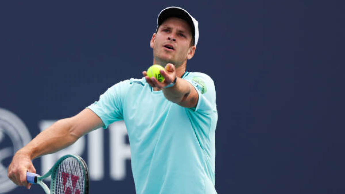 Hubert Hurkacz en el Miami Open 2024. Foto: getty