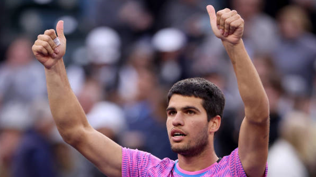 Carlos Alcaraz en Indian Wells 2024. Foto: getty