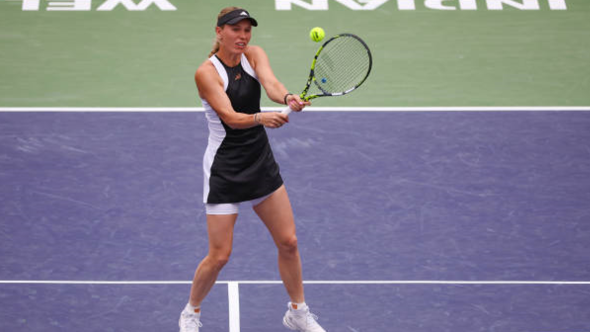 Caroline Wozniacki en Indian Wells 2024. Foto: getty