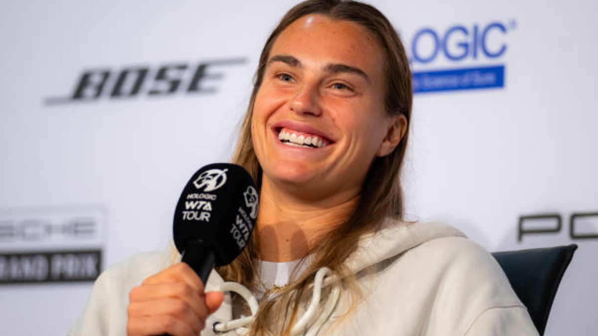 Aryna Sabalenka en el Media Day del WTA Stuttgart 2024. Foto: Getty