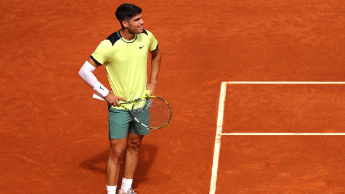 Carlos Alcaraz en el Mutua Madrid Open 2024. Foto: Getty