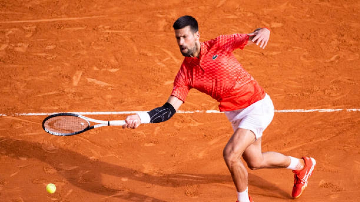 Djokovic entrena en Montecarlo 2024. Foto: gettyimages