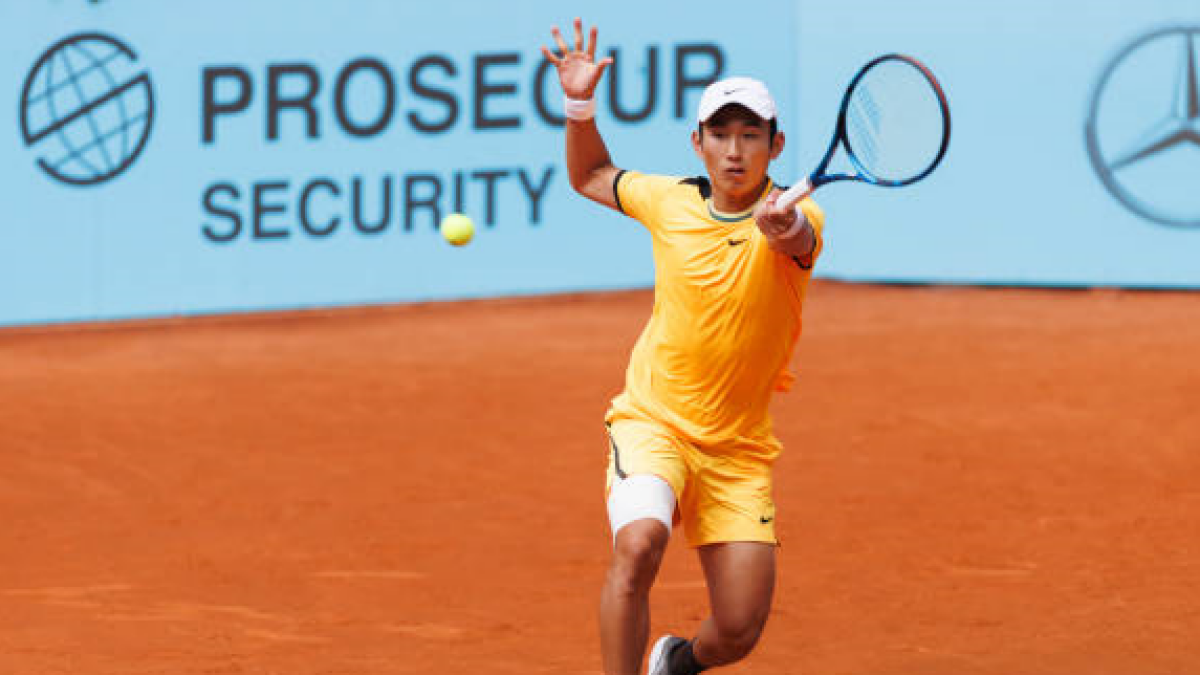 Juncheng Shang en el Mutua Madrid Open 2024. Foto: getty