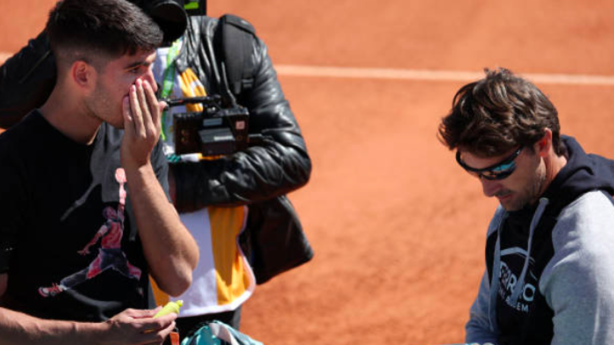 Carlos Alcaraz y Juan Carlos Ferrero en Madrid. Fuente: Getty