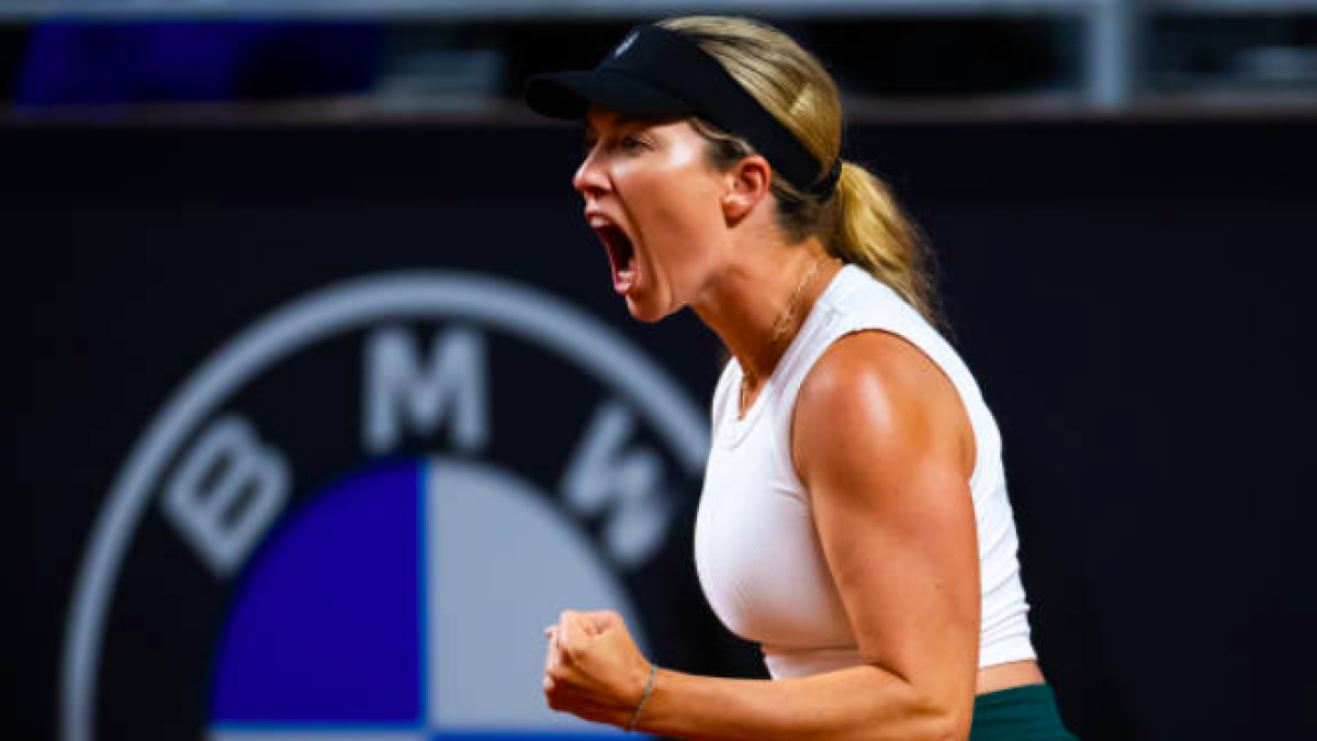 Danielle Collins celebra un punto en Roma. Fuente: Getty