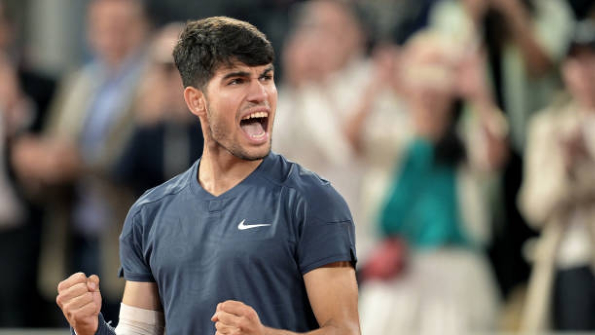Alcaraz, sufrir en pista. Foto: gettyimages