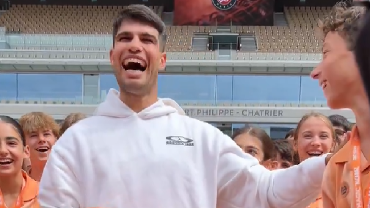 Carlos Alcaraz en Roland Garros 2024. Foto: getty