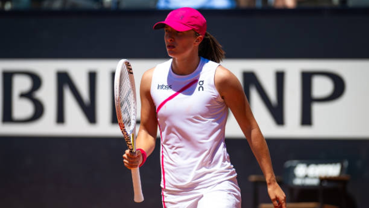 Iga Swiatek en el WTA Roma 2024. Foto: Getty