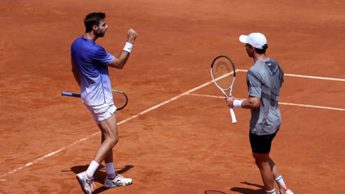 Marcel Granollers y Horacio Zeballos en el ATP Roma 2024. Foto: Getty