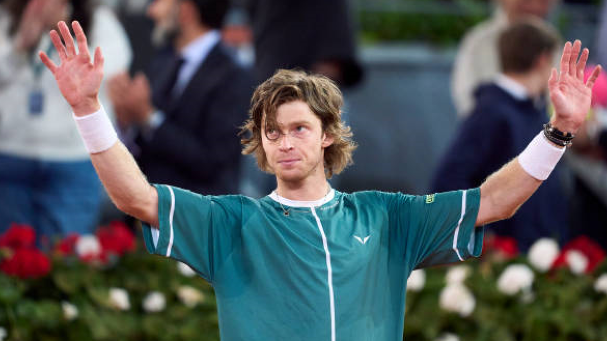 Andrey Rublev en el Mutua Madrid Open 2024. Foto: getty