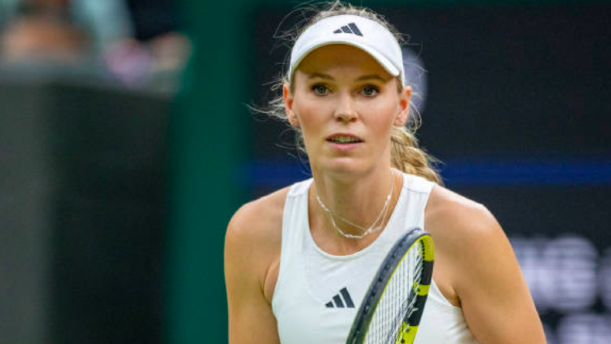 Caroline Wozniacki en su vuelta a las pistas tras ser madre. Fuente: Getty