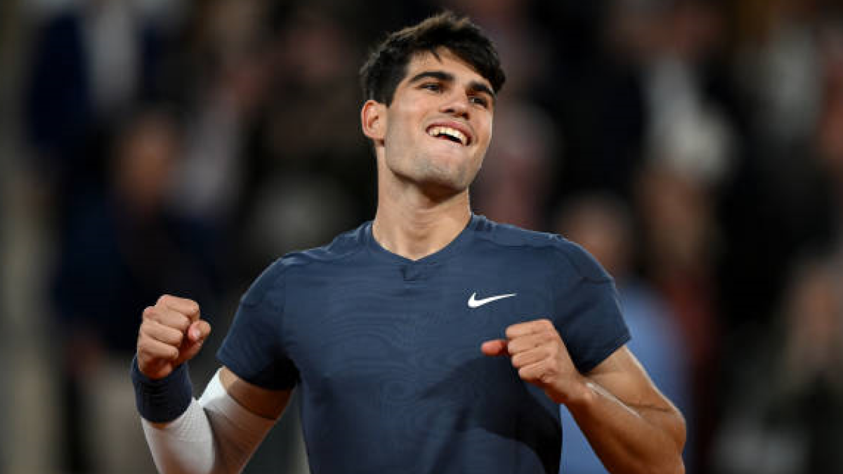 Carlos Alcaraz en Roland Garros 2024. Foto: getty