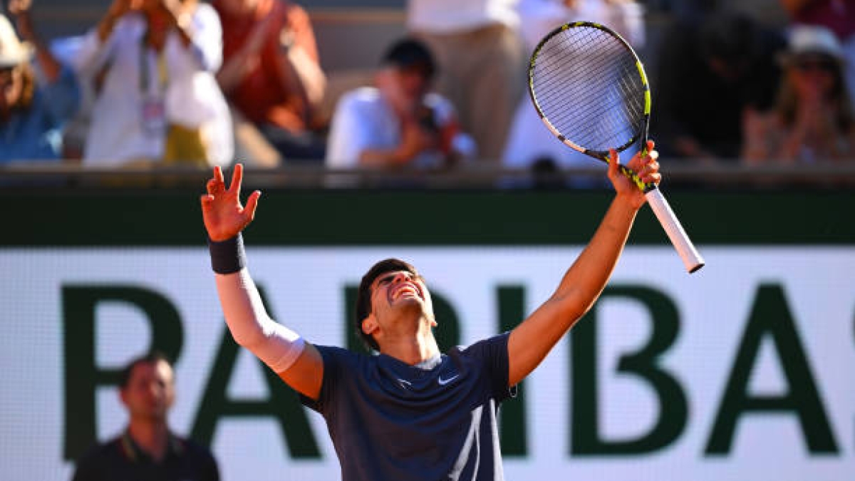 Carlos Alcaraz, declaraciones en pista. Foto: gettyimages