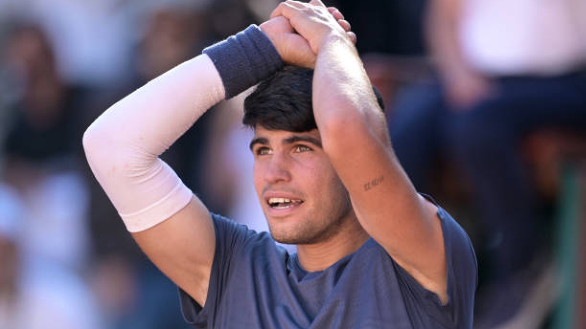 Carlos Alcaraz en Roland Garros 2024. Foto: Getty