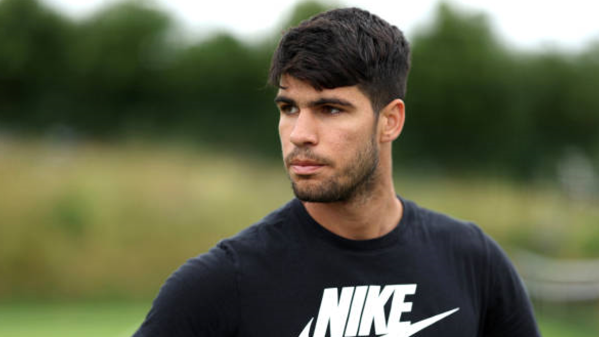 Carlos Alcaraz en Wimbledon 2024. Foto: getty