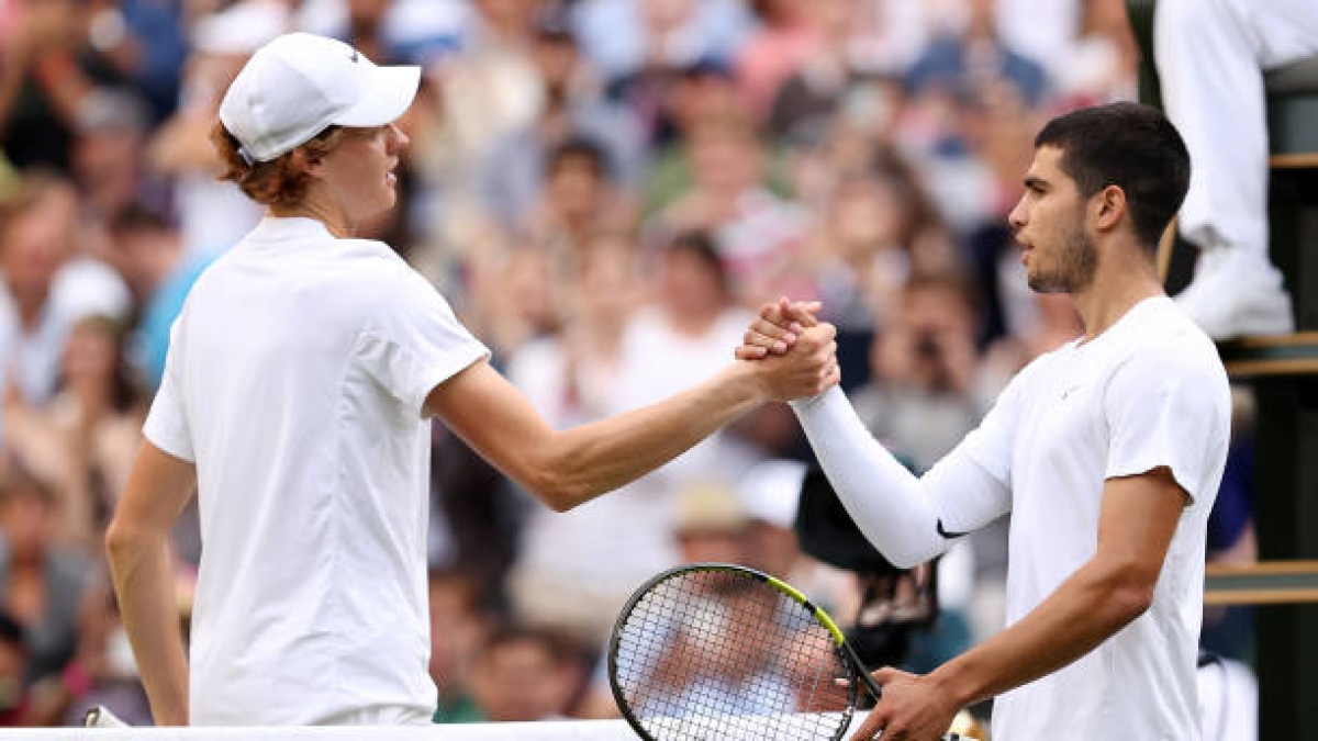 Sinner y Alcaraz, en Wimbledon. Foto: gettyimages