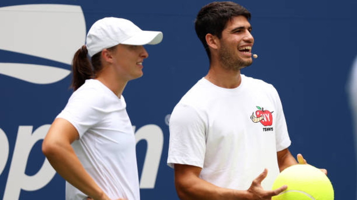 Iga Swiatek y Carlos Alcaraz. Foto: Getty