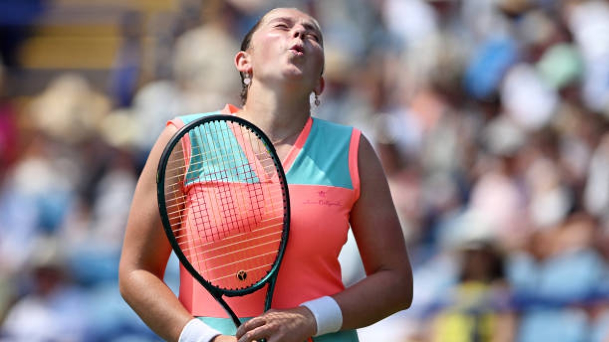 Jelena Ostapenko, doble falta. Foto: gettyimages