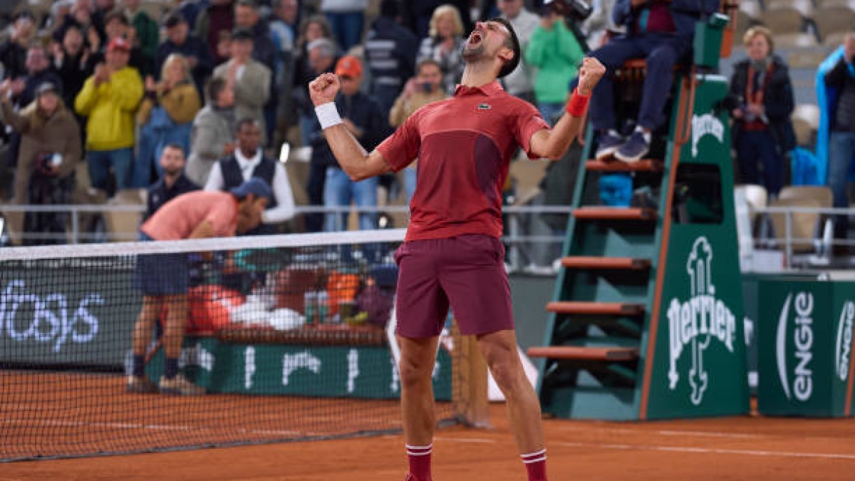 Novak Djokovic en Roland Garros 2024. Foto: Getty