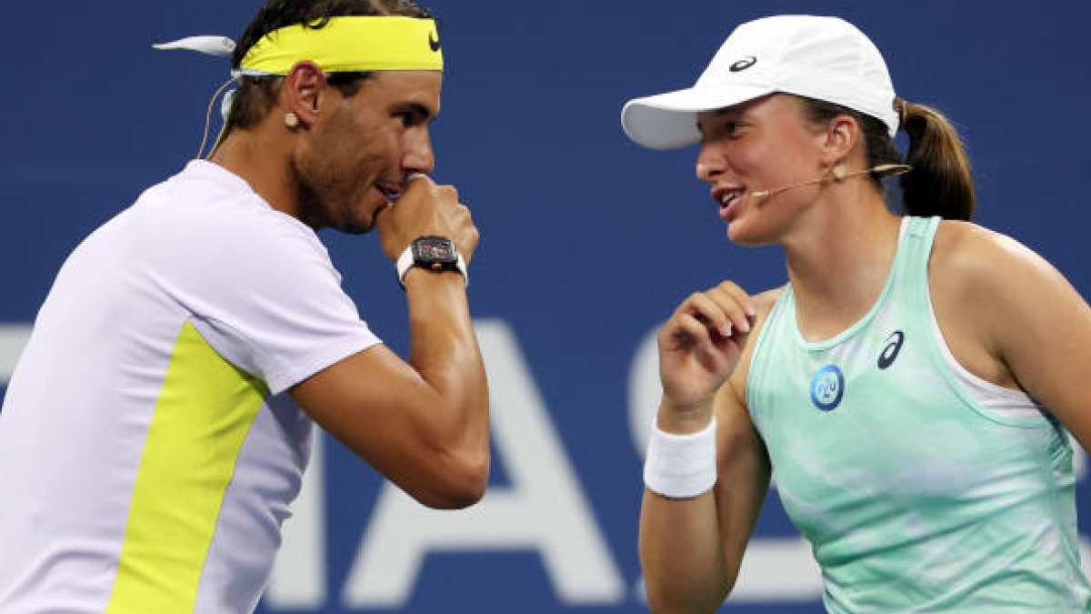 Rafael Nadal e Iga Swiatek en el US Open 2022. Foto: getty
