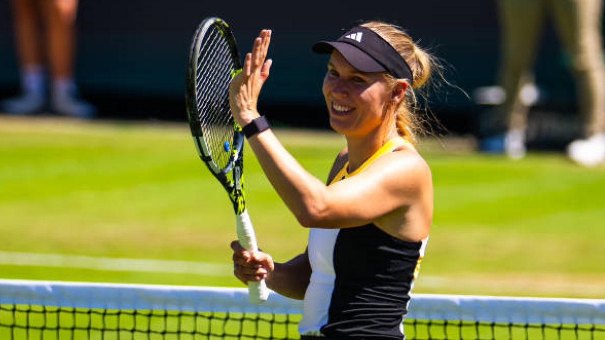 Caroline Wozniacki en el WTA de Eastbourne 2024. Foto: getty