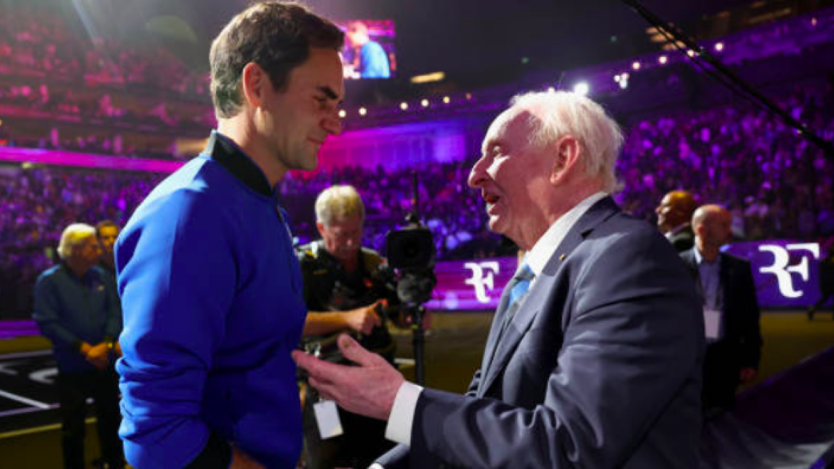 Roger Federer con Rod Laver en una edición de la Laver Cup. Fuente: Getty