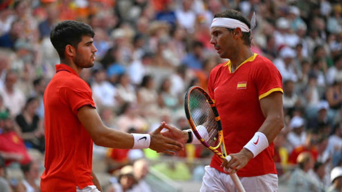 Alcaraz y Nadal, en Juegos Olímpicos París 2024. Foto: gettyimages