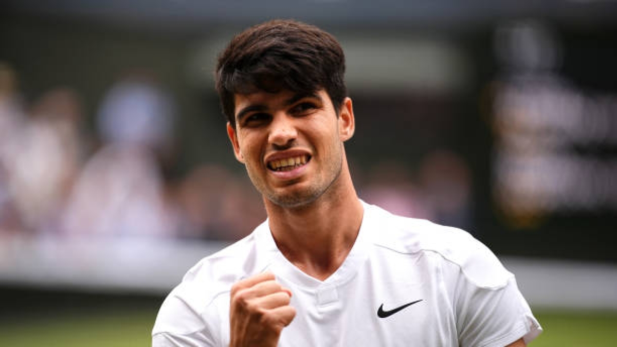 Alcaraz, ante Djokovic en Wimbledon 2024. Foto. gettyimages