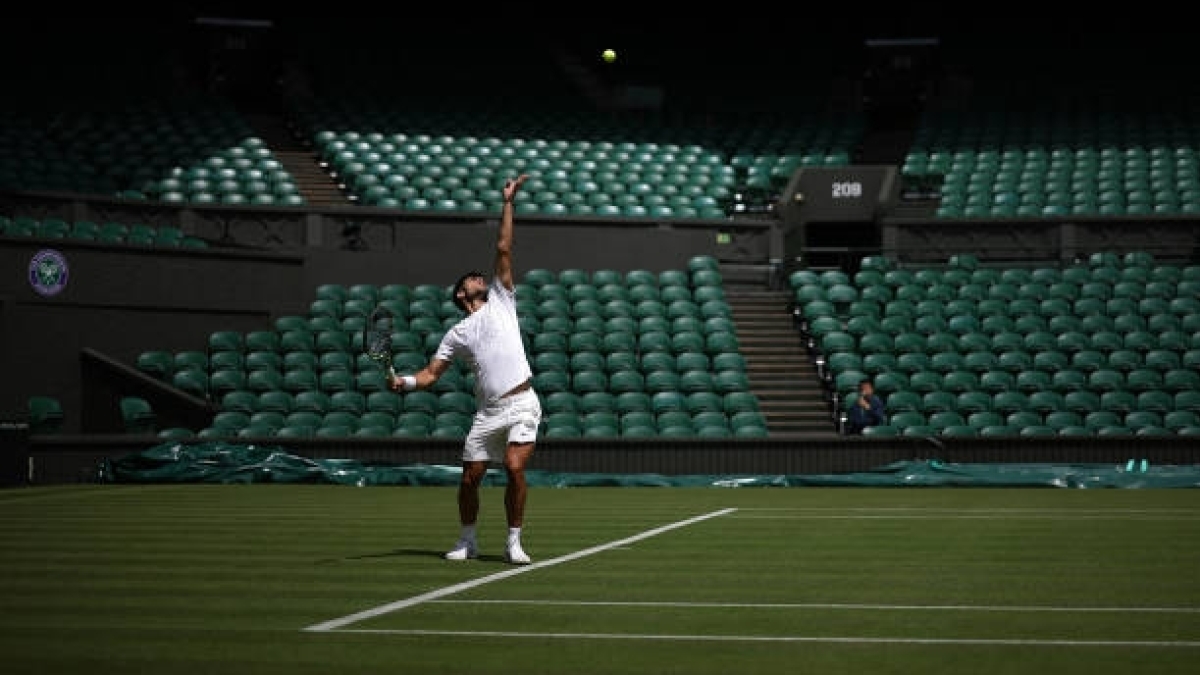 Carlos Alcaraz, en Wimbledon 2024. Foto: gettyimages
