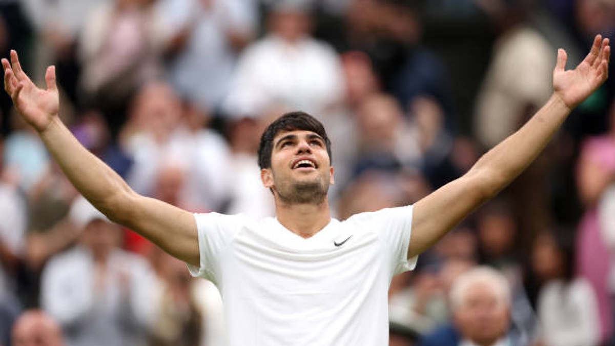 Carlos Alcaraz, puntazo. Foto: gettyimages