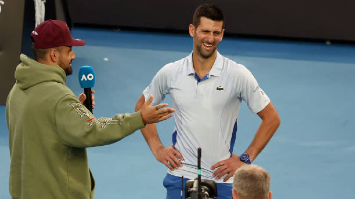 Nick Kyrgios y Novak Djokovic. Foto: Getty
