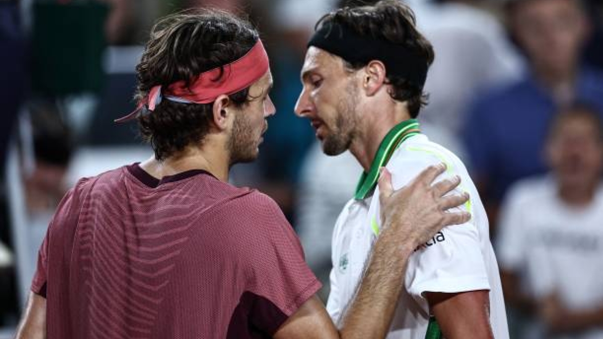 Taylor Fritz y Arthur Rinderknech en su anterior duelo. Foto: Getty